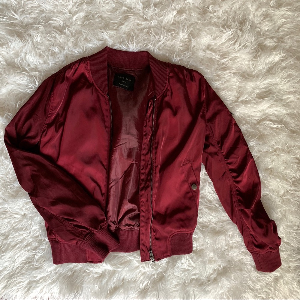 Love Tree maroon bomber jacket ❤️❤️